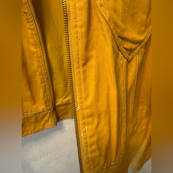Valfré Mustard Yellow Cropped Jacket Heart Pockets Indie Coquette Y2K Zip Up L - Picture 6 of 7